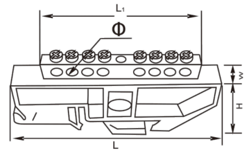 Earthing Connector with din rail holder type 2(pic1)